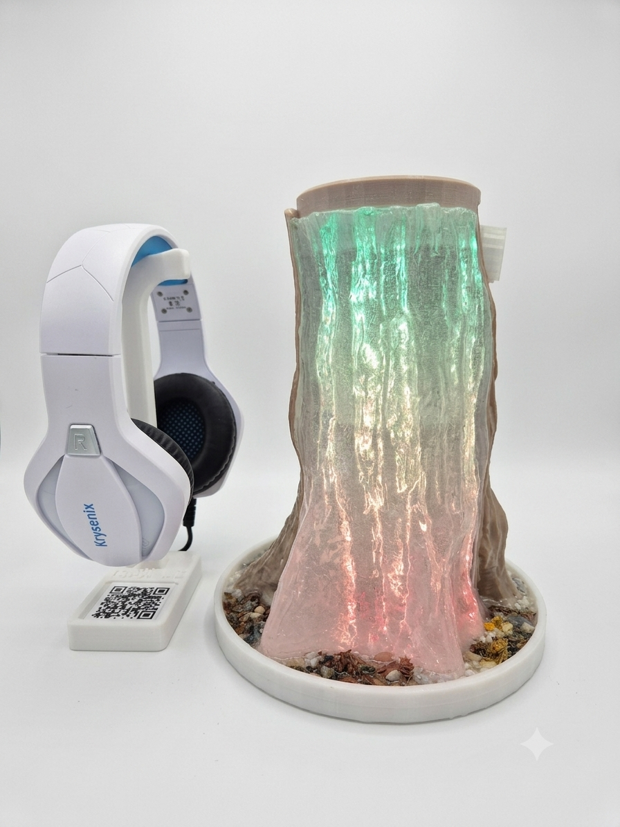 Translucent vase-mode trunk — sensor electronics housed inside